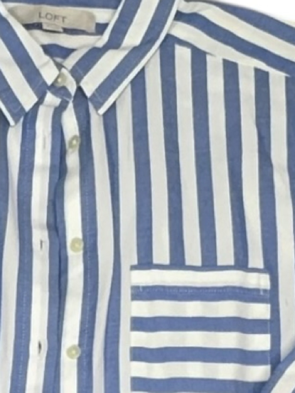 Loft Blue and White Stripe blouse size Small - Picture 2 of 4